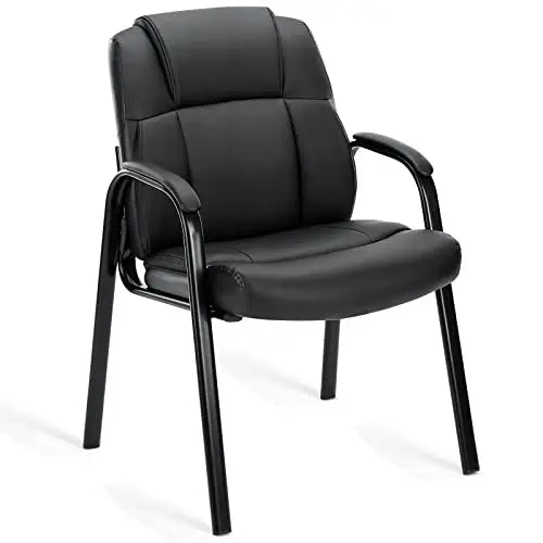 JHK Leather Waiting Room Chairs No Wheels,Guest Chair with Padded Arm Office Guest Chair Conference Room Lobby Table