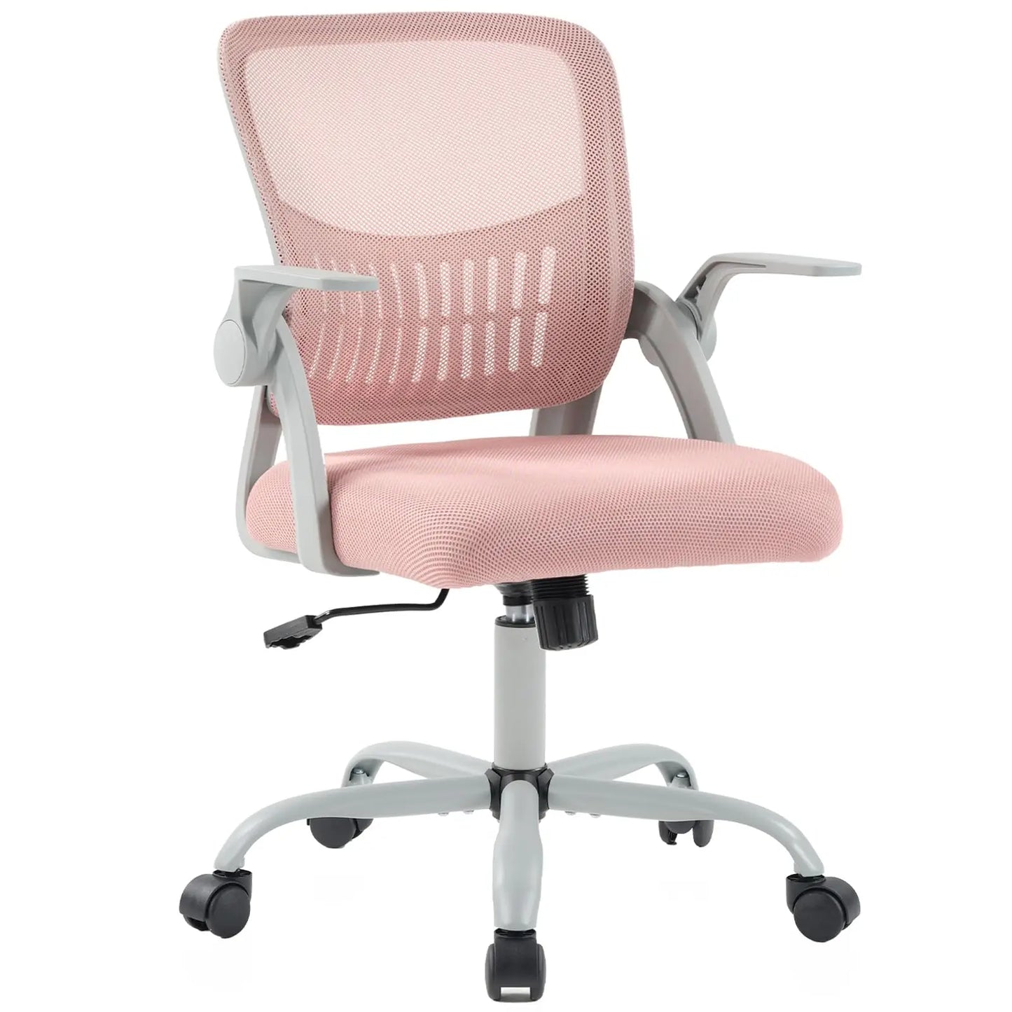 JHK Home Office Computer Chair Ergonomic Mid Back Desk with Lumbar Support 360° Swivel Height Adjustable with Flip-up Armrest