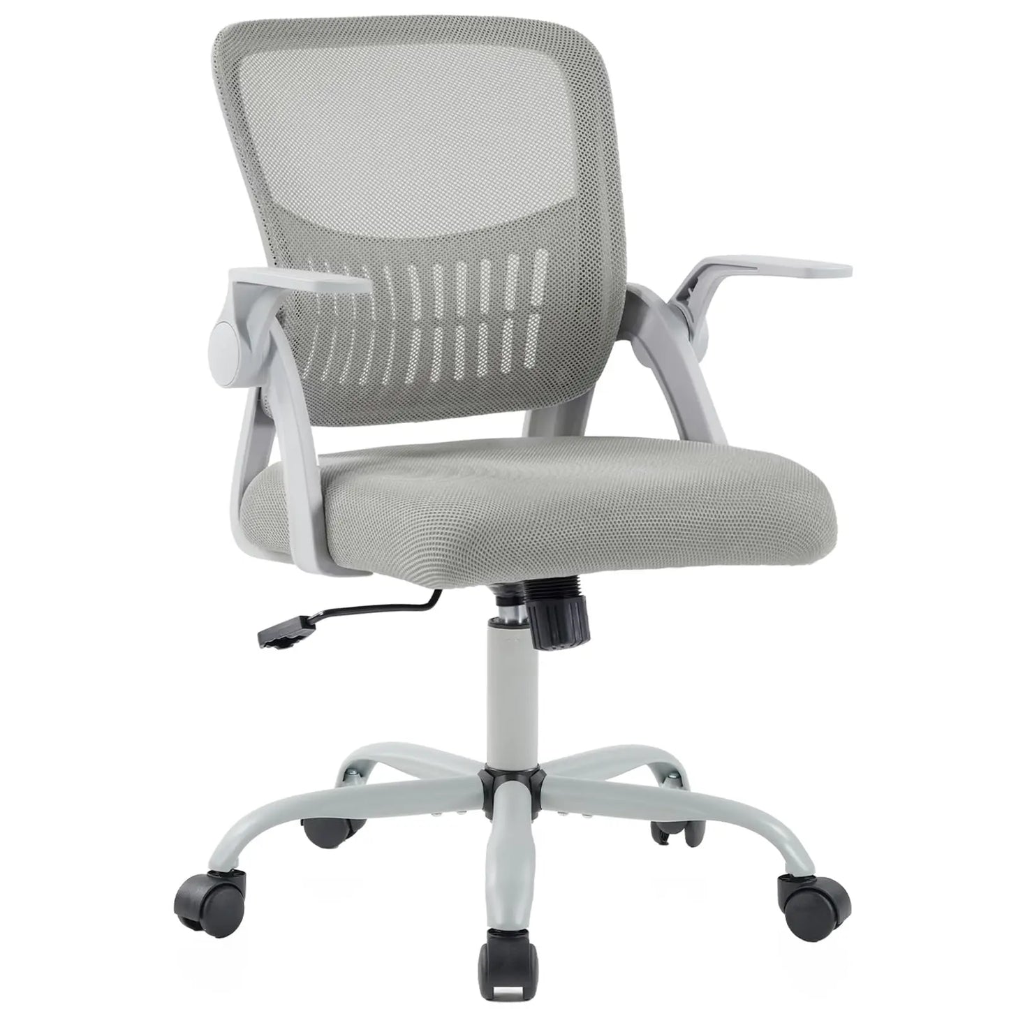 JHK Home Office Computer Chair Ergonomic Mid Back Desk with Lumbar Support 360° Swivel Height Adjustable with Flip-up Armrest