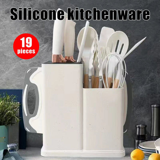 19 sets of kitchen knives with a knife holder, professional high carbon steel stainless steel cooking knife set,holiday gifts
